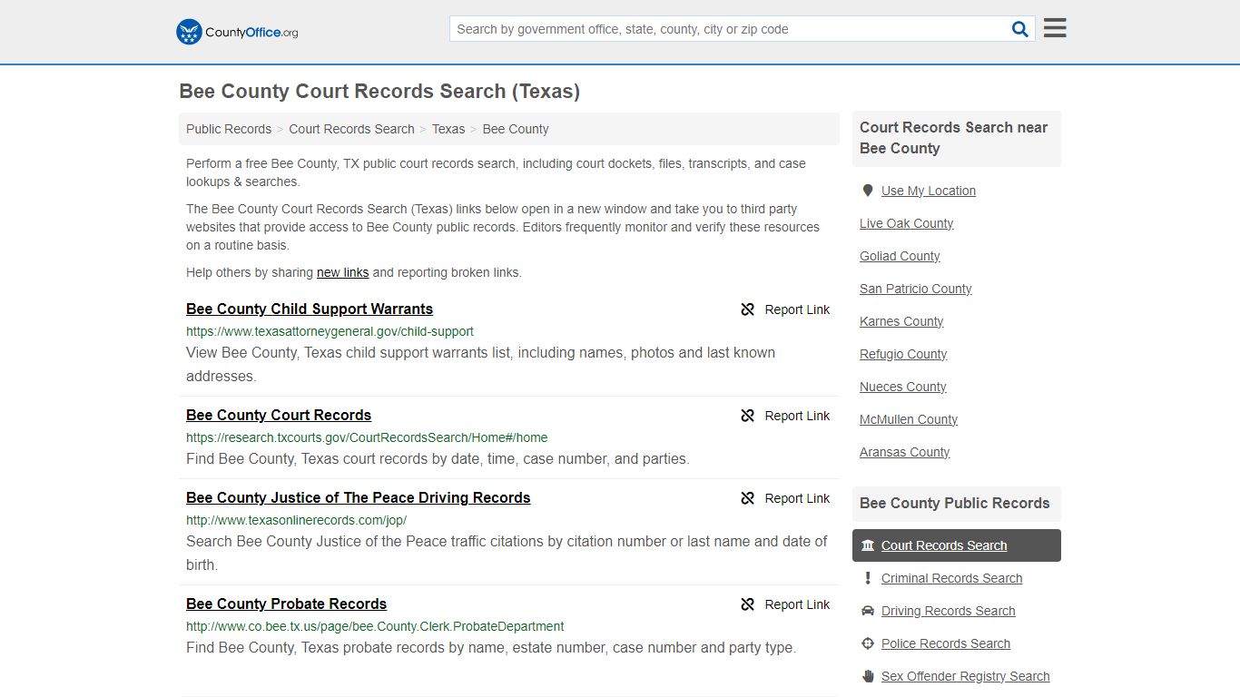 Bee County Court Records Search (Texas) - County Office